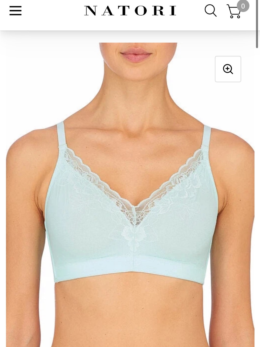 Natori Avail full fit convertible Lace-Trim Wireless Bra bralette soft Mint 32D